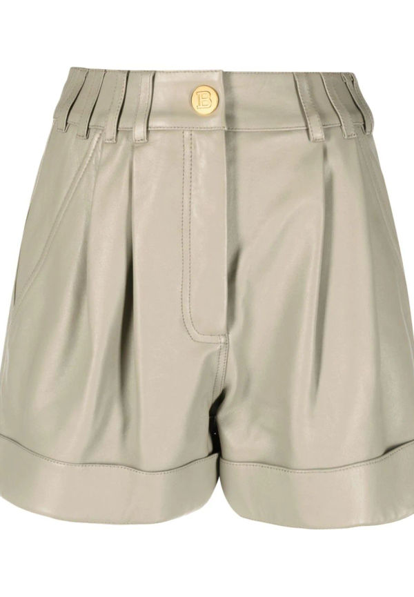 Balmain shorts med hög midja - Neutral