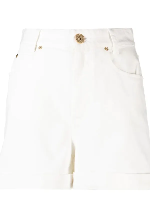 Balmain shorts med hög midja - Vit