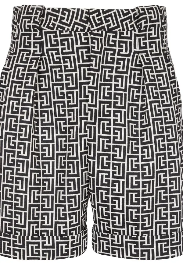 Balmain shorts med monogram - Svart