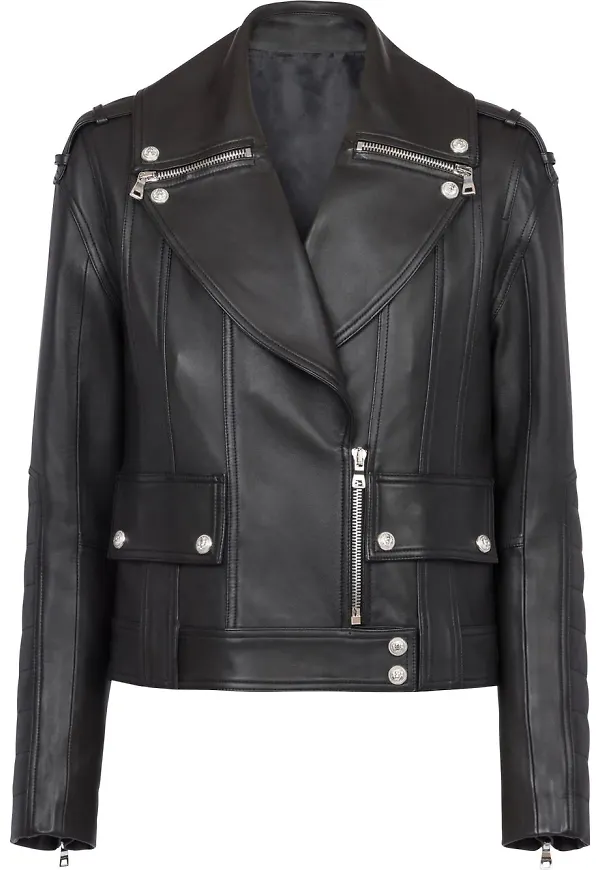Balmain skinnjacka i bikermodell - Svart