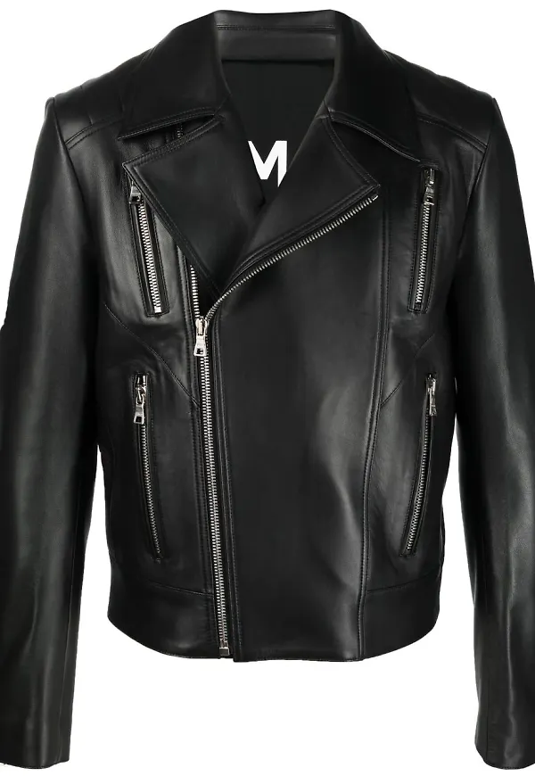 Balmain skinnjacka med dragkedja - Svart