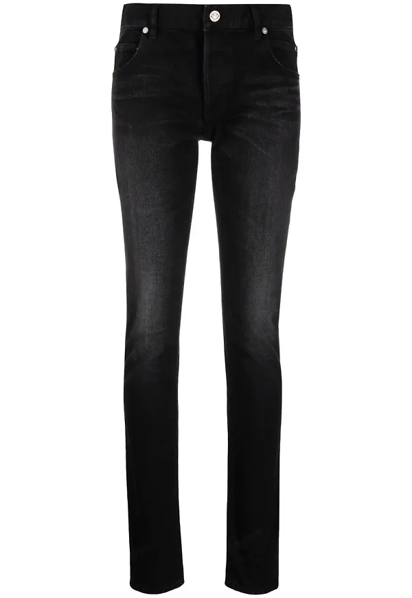Balmain skinny-jeans med blekt effekt - Svart