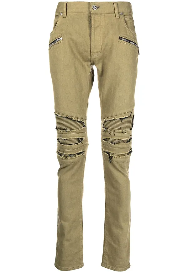 Balmain skinny-jeans med fickor - Grön
