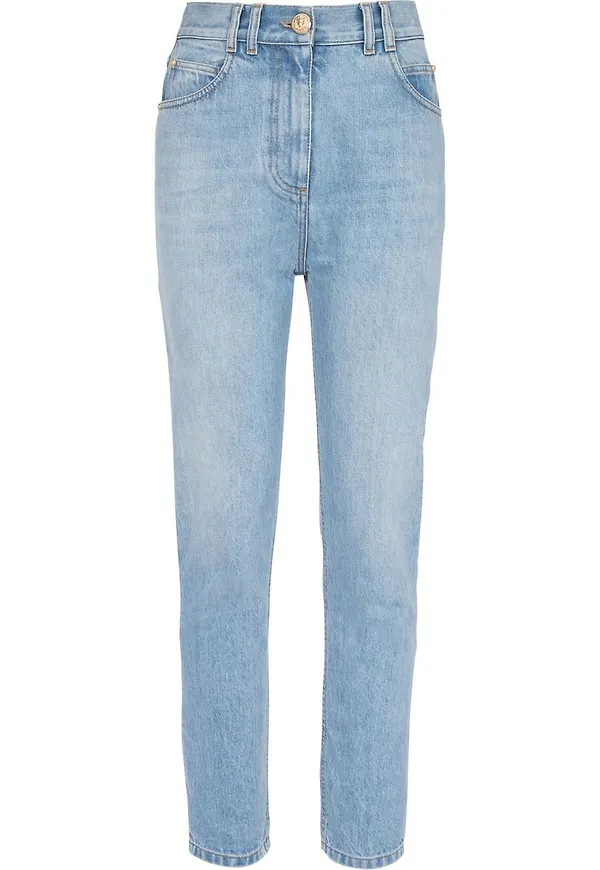 Balmain skinny-jeans med hög midja - Blå