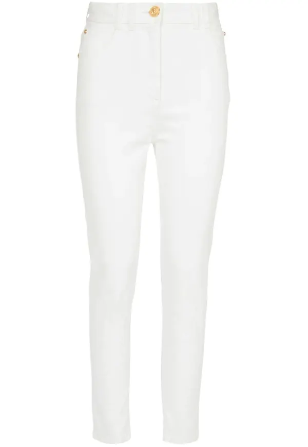 Balmain skinny-jeans med hög midja - Blå