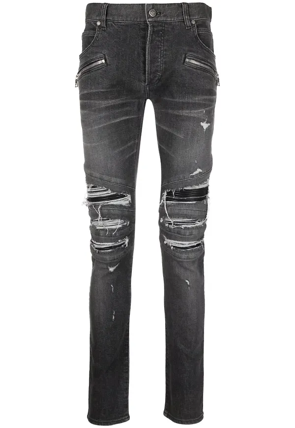 Balmain skinny-jeans med slitning - Svart