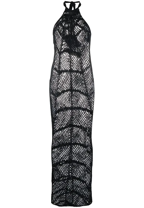 Balmain skir stickad långklänning - Svart