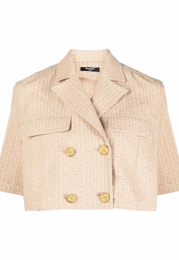 Balmain skjorta i jacquard - Neutral