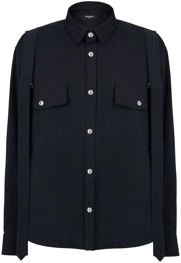Balmain skjorta med bröstficka - Svart