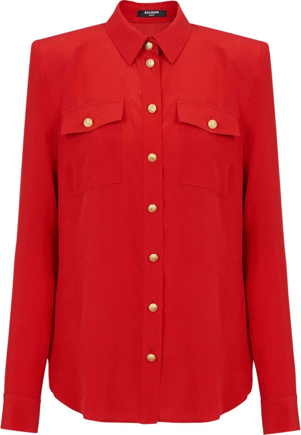 Balmain skjorta med knappar - Röd