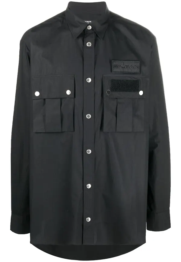 Balmain skjorta med knäppning - Svart