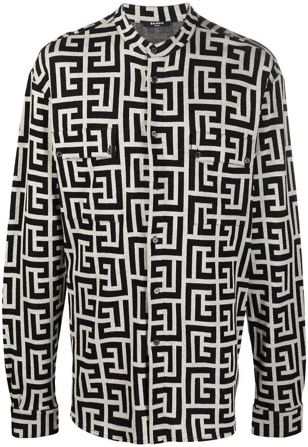 Balmain skjorta med monogram - Svart