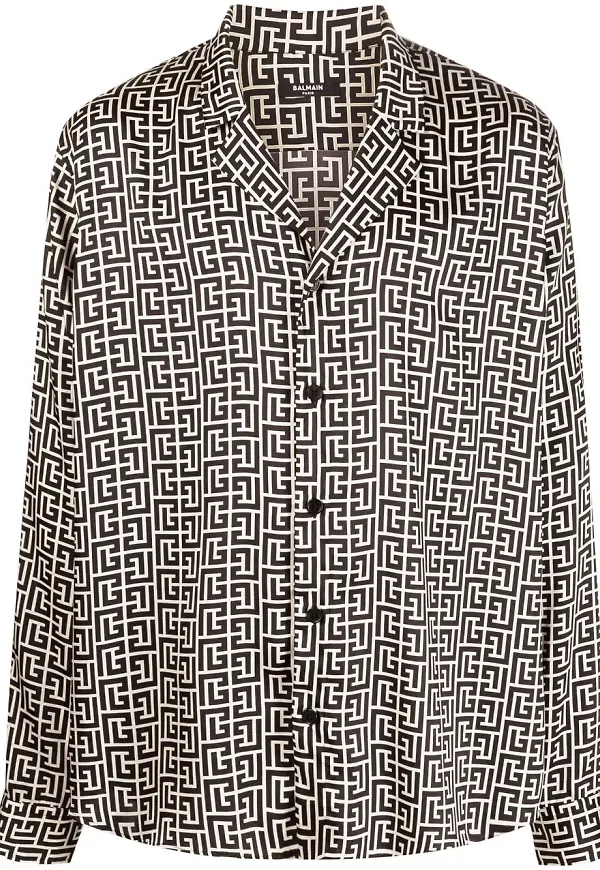 Balmain skjorta med monogram - Svart