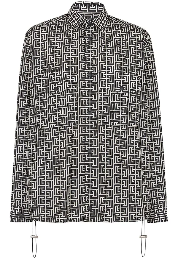 Balmain skjorta med monogram - Svart