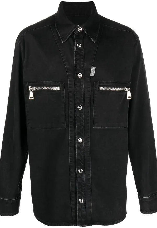Balmain skjortjacka med ficka - Svart