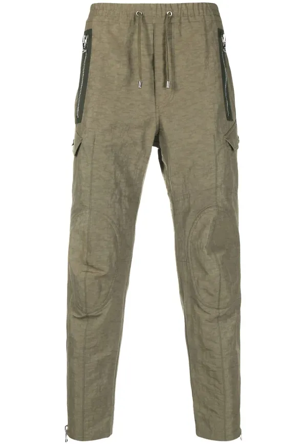 Balmain skrynklade sweatpants - Grön
