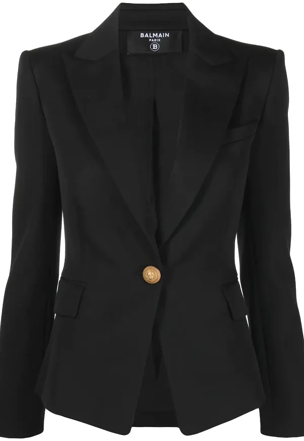 Balmain skräddad blazer med knäppning - Svart