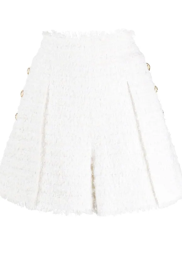 Balmain skräddade tweedshorts - Vit