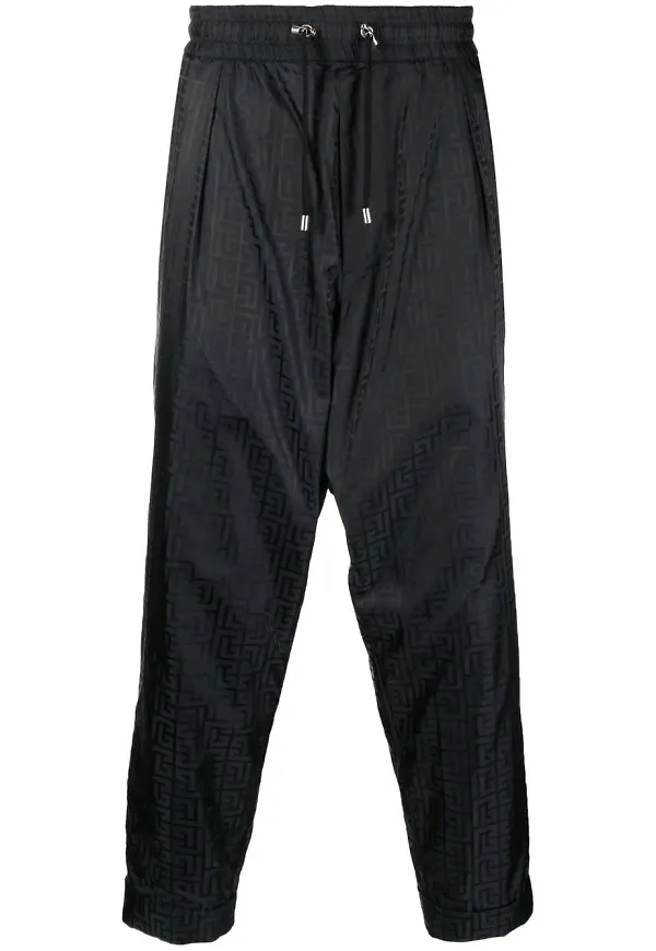Balmain slacks med monogram - Svart