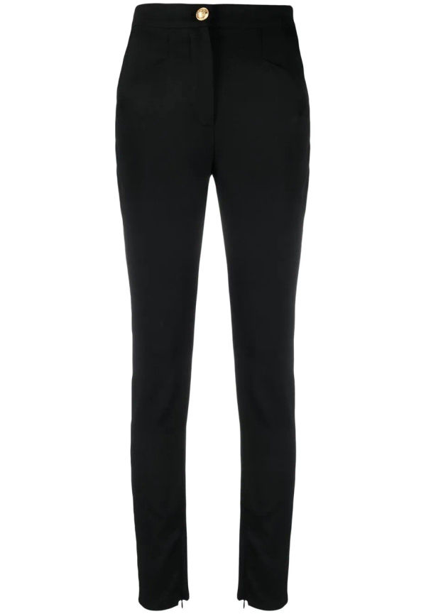 Balmain slim fit-byxor med hög midja - Svart