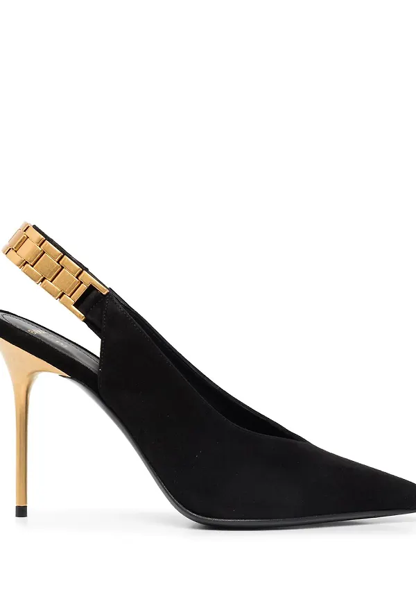 Balmain slingback-pumps med kedja - Svart