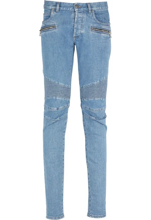 Balmain slitna skinny-jeans - Blå