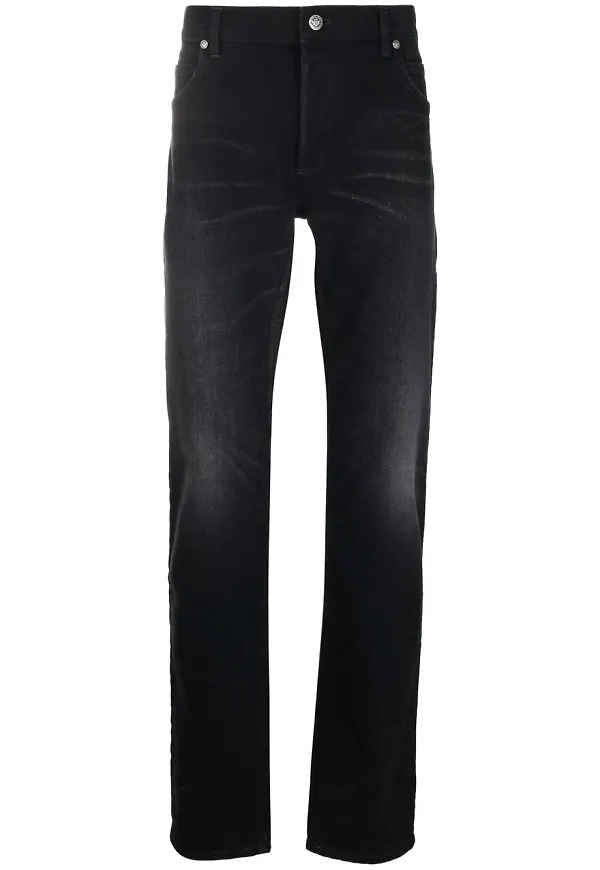 Balmain smala jeans med präglad logotyp - Svart