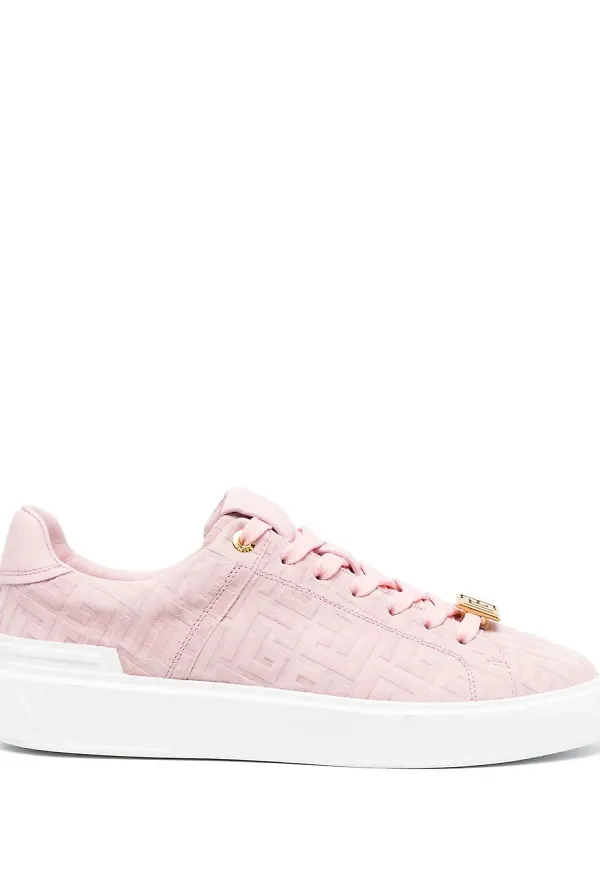 Balmain sneakers med monogram - Rosa