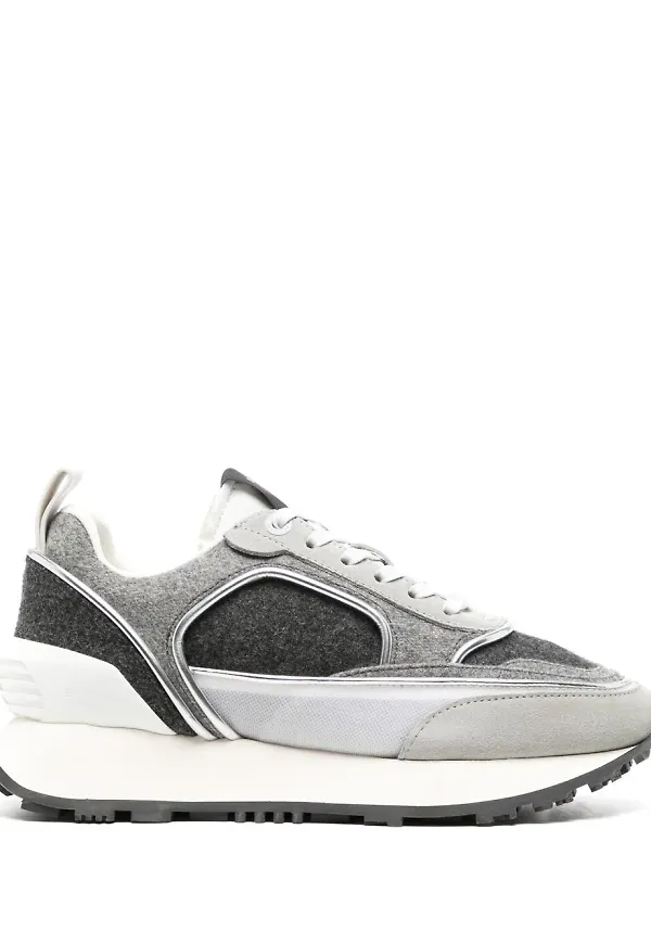 Balmain sneakers med panel - Grå