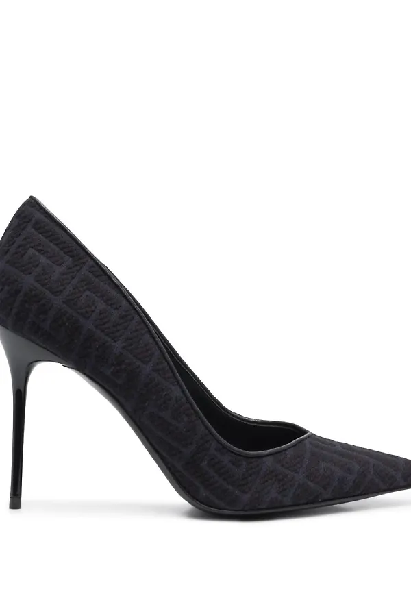 Balmain spetsiga pumps med monogram - Blå