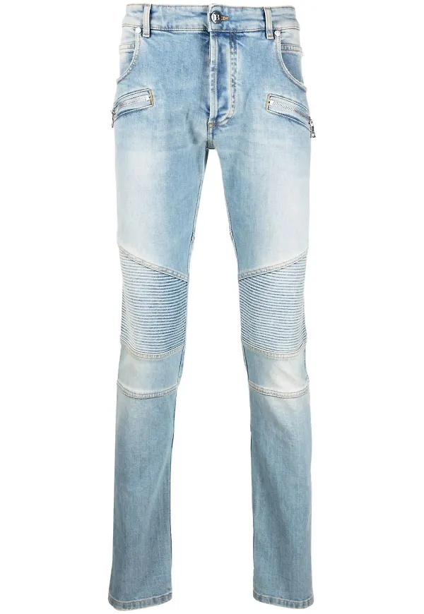 Balmain stentvättade skinny-jeans - Blå