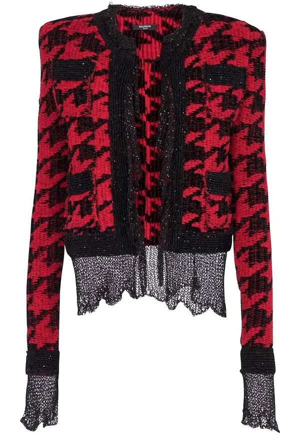 Balmain stickad jacka - Röd