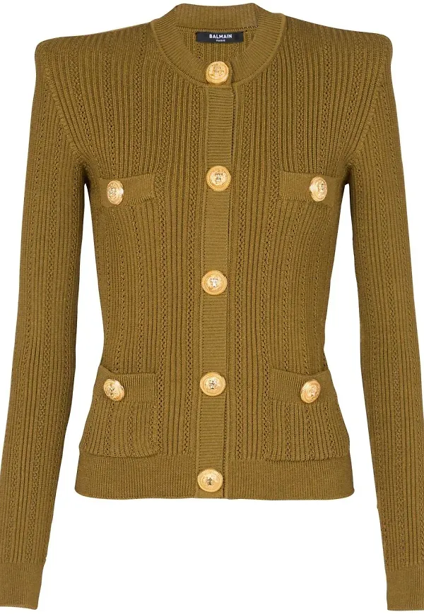 Balmain stickad klänning - Guldfärgad
