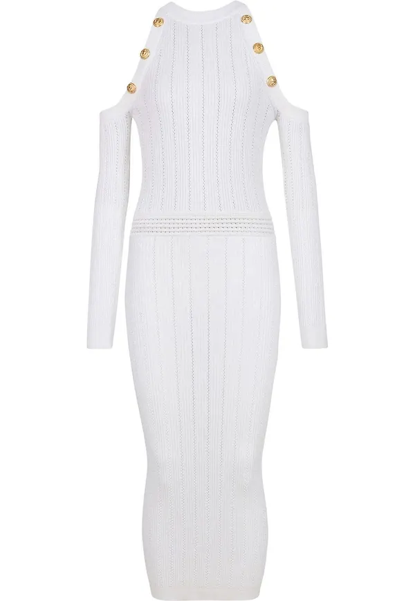 Balmain stickad klänning - Vit