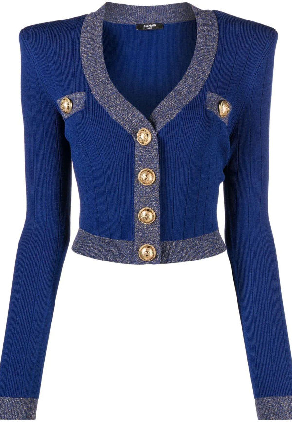 Balmain stickad kofta - Blå