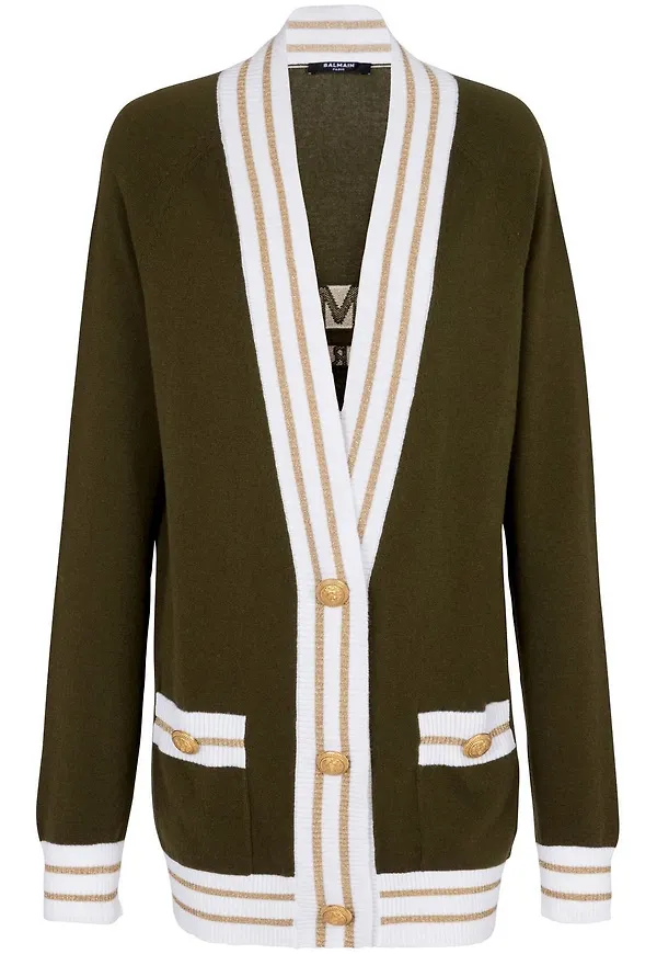 Balmain stickad kofta - Brun