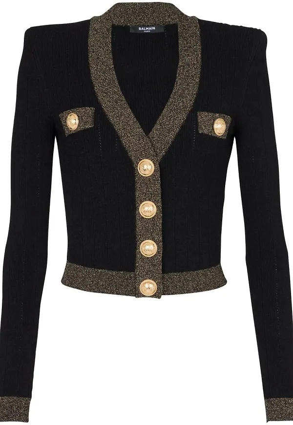Balmain stickad kofta - Svart