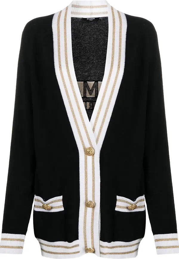 Balmain stickad kofta - Svart