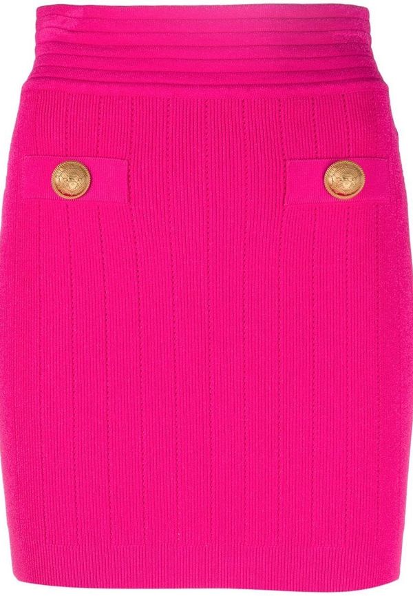Balmain stickad kort klänning - Rosa