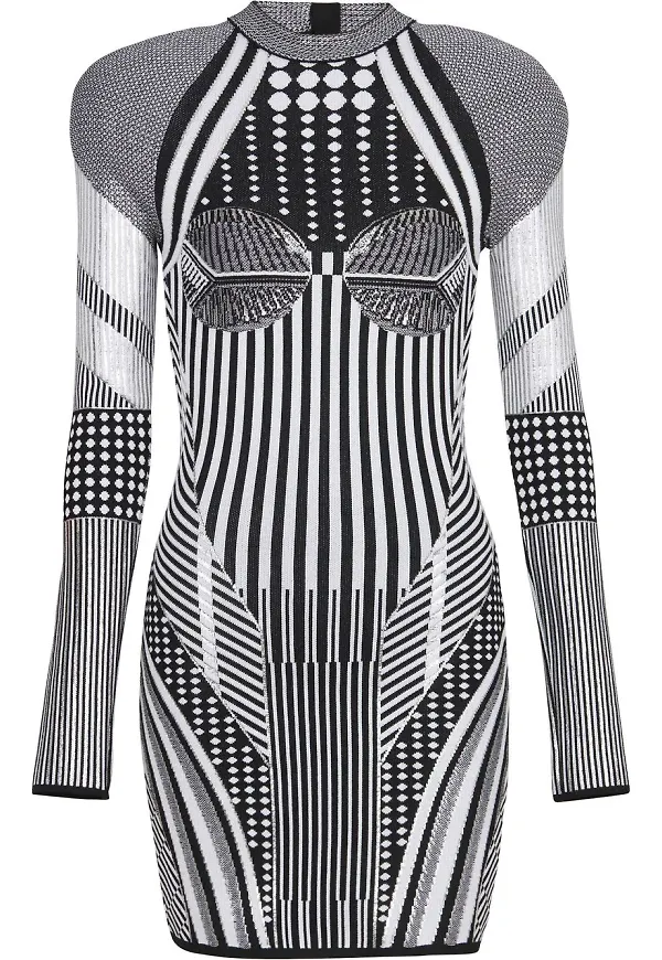 Balmain stickad miniklänning - Svart
