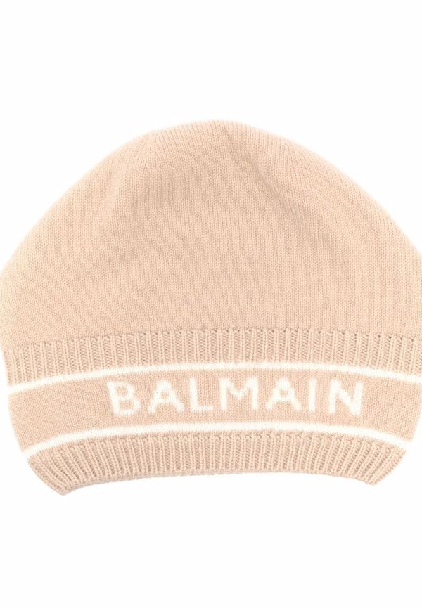 Balmain stickad mössa med logotyp - Neutral