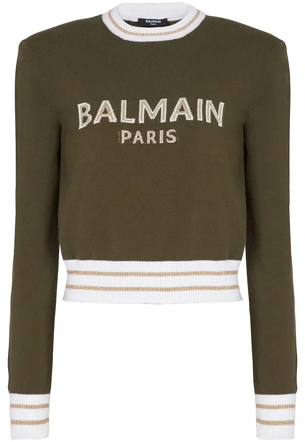 Balmain stickad tröja - Brun