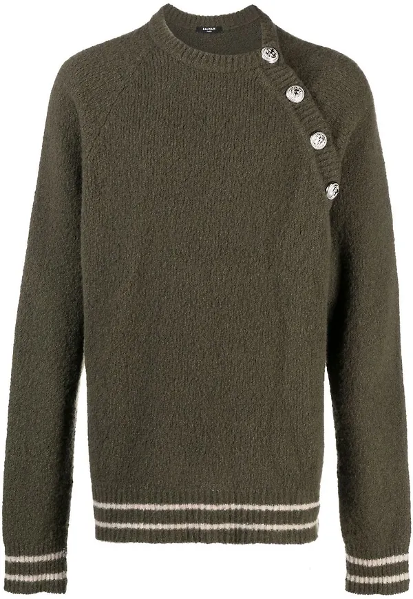 Balmain stickad tröja - Grön