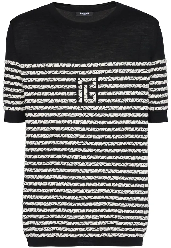 Balmain stickad tröja - Svart