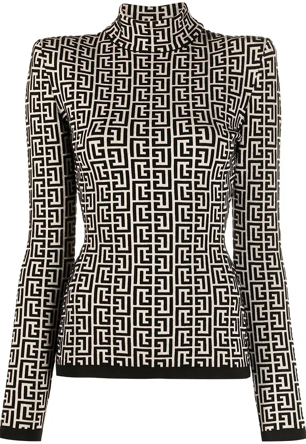 Balmain stickad tröja - Svart
