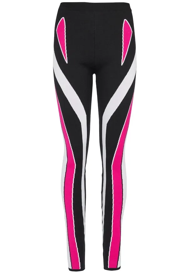 Balmain stickade leggings med färgblock - Rosa