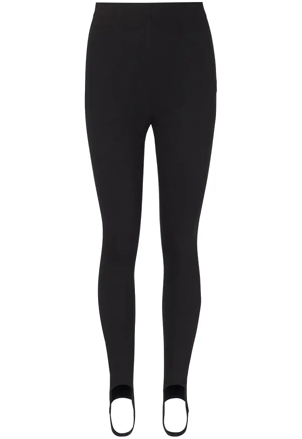 Balmain stirrup-cuffs cotton-blend leggings - Svart