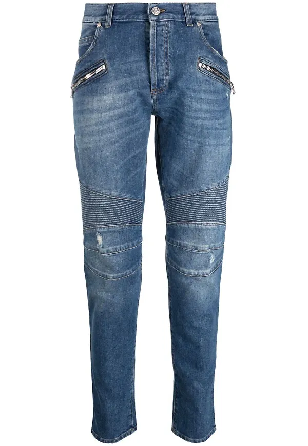 Balmain straight-jeans med panel - Blå