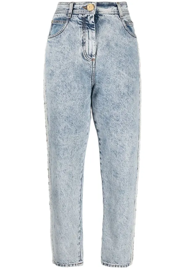 Balmain straight-jeans med syratvättad effekt - Blå