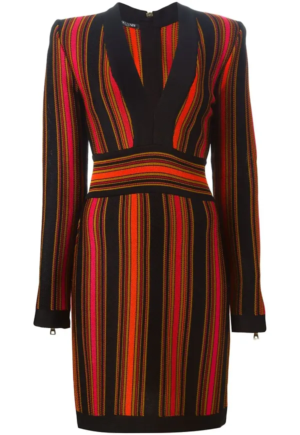 Balmain striped dress - Svart
